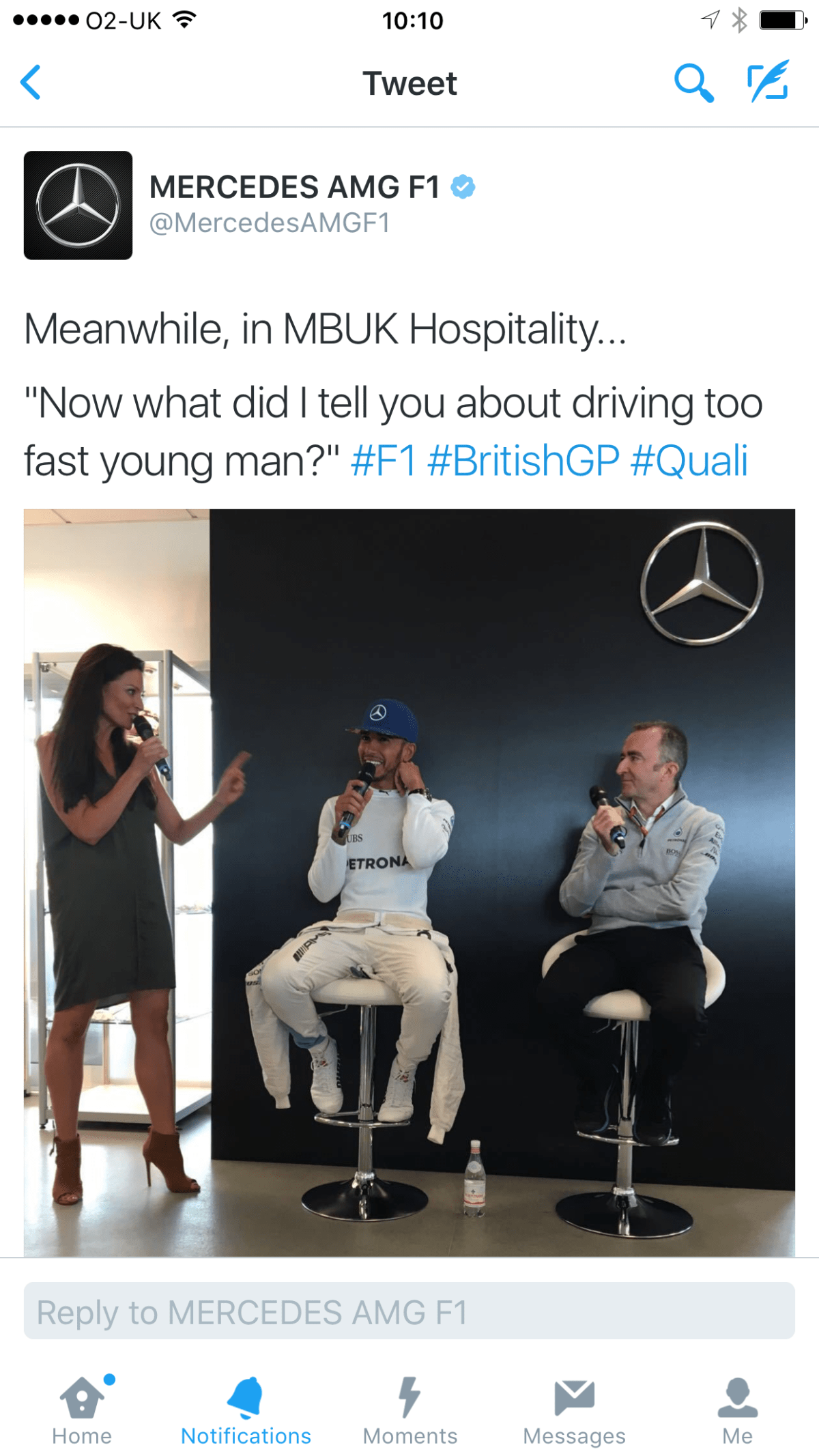 Torie wasn't going to let Lewis getaway with such a close call in qualifying!